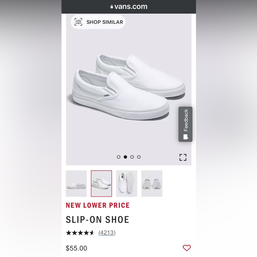 VANS Slip-On white shoes 9.5 mens / 11 womens